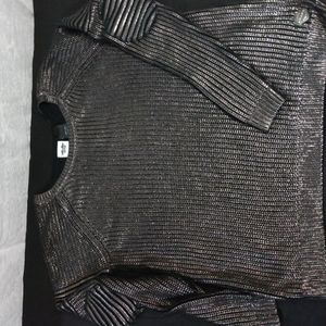 Women's Harley Davidson crew neck metallic/black sweater